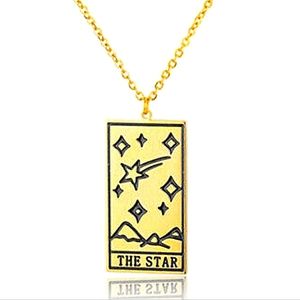 🌟 Tarot Card Pendant + Necklace Stainless Steel Pendant 18k gold plated New